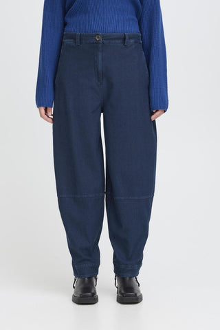 Ichi Kate Barrel Leg Denim Trouser