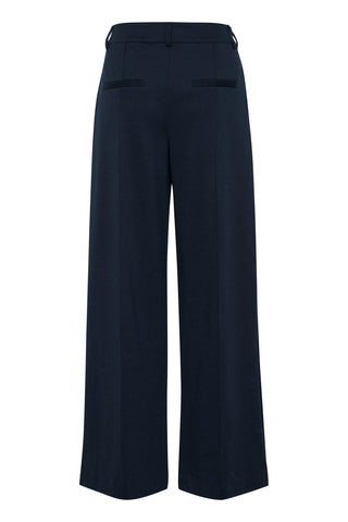 Ichi Kate Office Wide Trousers in Total Eclipse