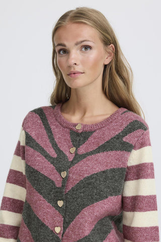 Ichi Livoni Contrast Sleeve Cardigan