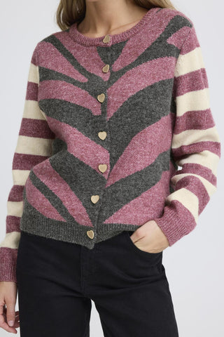 Ichi Livoni Contrast Sleeve Cardigan