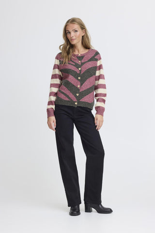 Ichi Livoni Contrast Sleeve Cardigan