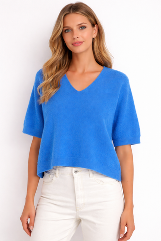 Sasa Alpaca Mix V Neck 3/4 Sleeve Jumper