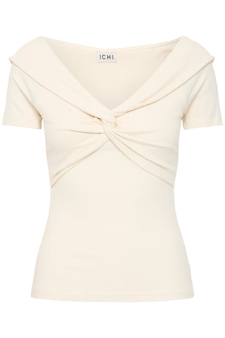 Ichi Debby Short Sleeve Knot Front Top