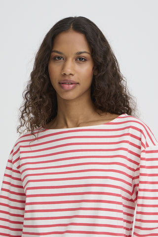 ICHI Mira Boatneck Long Sleeved Breton Top