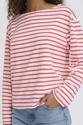 ICHI Mira Boatneck Long Sleeved Breton Top