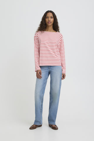 ICHI Mira Boatneck Long Sleeved Breton Top