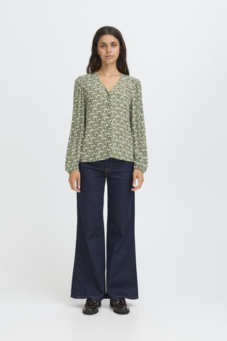 Ichi Vera V Neck Blouse