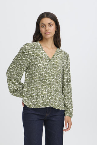 Ichi Vera V Neck Blouse