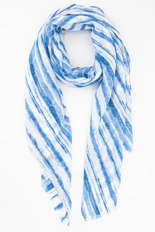 MSH Alternating Stripe Gold Metallic Foil Flecks Scarf