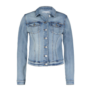 Red Button Jackie Fitted Denim Jacket
