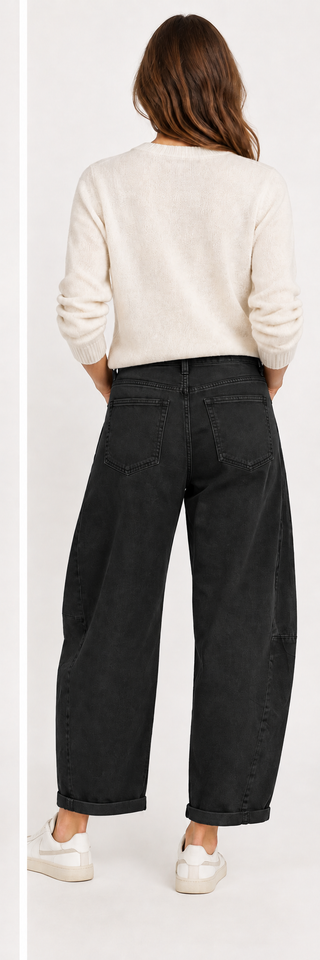 Sasa Cotton Twill Barrel Trousers