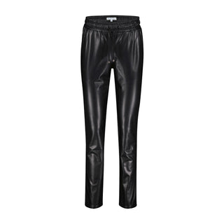 Red Button Tessy Faux Leather Joggers in Black