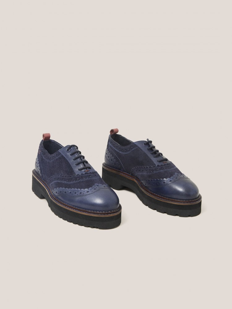 White Stuff Chunky Leather Lace Up Brogue Caramel Clothing