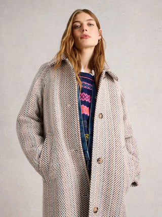White Stuff Kelsey Texture Wool Blend Coat
