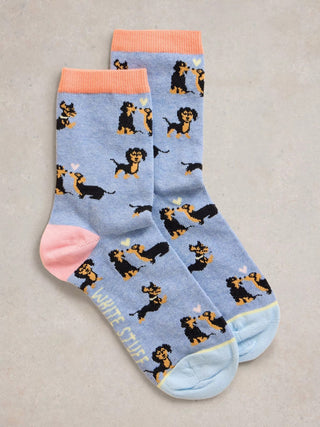 White Stuff Kissing Sausage Dog Ankle Sock