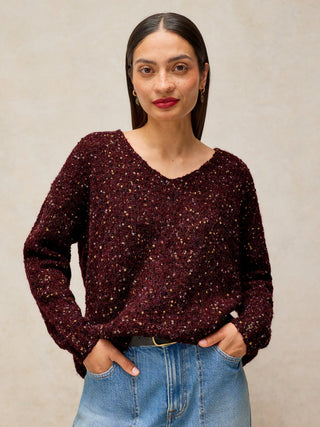 White Stuff Textured V Neck Jumper