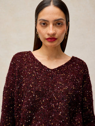White Stuff Textured V Neck Jumper