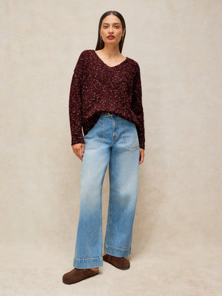 White Stuff Textured V Neck Jumper