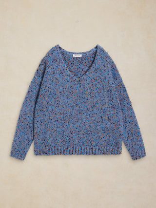 White Stuff Textured V Neck Jumper