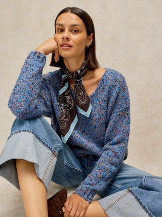 White Stuff Textured V Neck Jumper