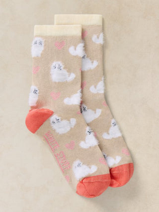 White Stuff Fluffy Cat Ankle Socks