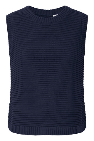 Ichi Dotties Sleeveless Waistcoat with Tie Back Detail