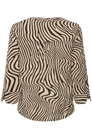 B Young Helvig Zebra Swirl Print Blouse