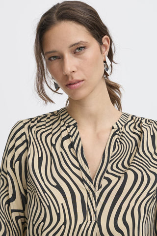 B Young Helvig Zebra Swirl Print Blouse