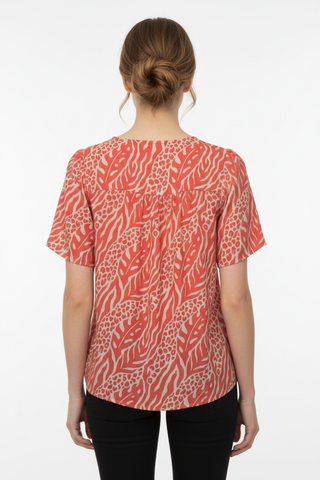 Blouse on model - back view