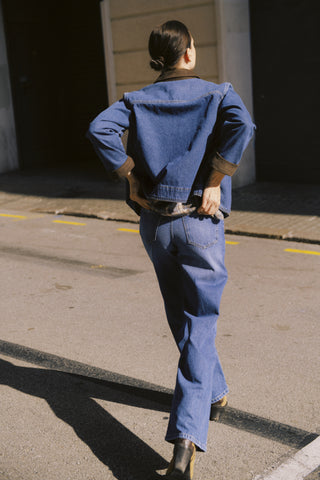 b.young Kamilo Denim Jacket with Cord Collar