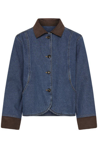 b.young Kamilo Denim Jacket with Cord Collar