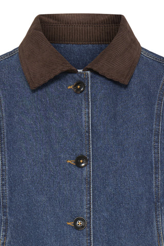 b.young Kamilo Denim Jacket with Cord Collar