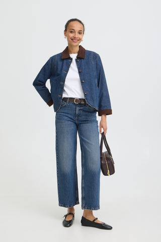 b.young Kamilo Denim Jacket with Cord Collar
