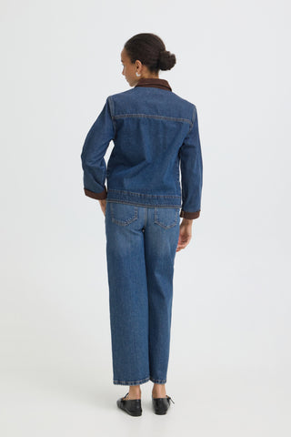 b.young Kamilo Denim Jacket with Cord Collar