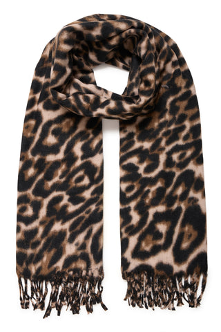 B Young Leopard Print Scarf