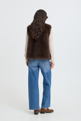 b.young Cesille Faux Fur Waistcoat