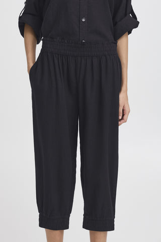 B Young Falakka Linen Blend Capri Trousers