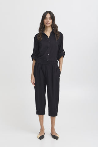B Young Falakka Linen Blend Capri Trousers