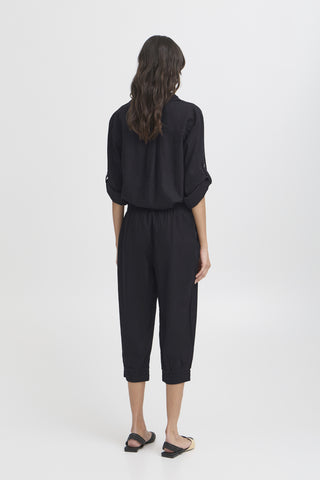 B Young Falakka Linen Blend Capri Trousers