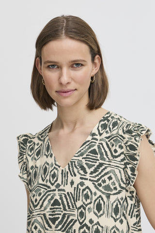 B Young Joella V Neck Frill Top