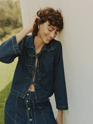 B Young Lukan Denim Tie Front Shirt