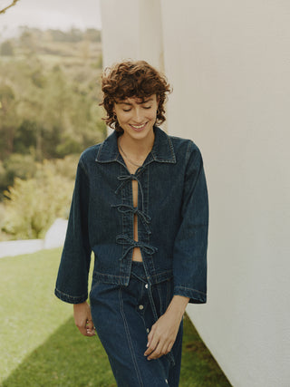 B Young Lukan Denim Tie Front Shirt