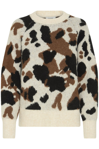 B Young Omea Cow Print Jumper