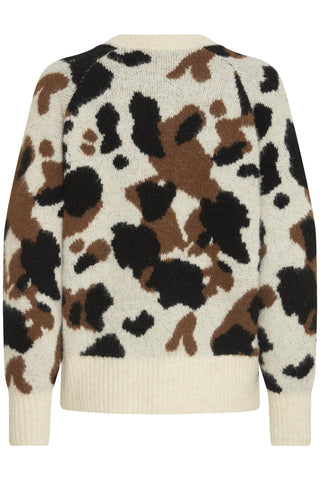 B Young Omea Cow Print Jumper