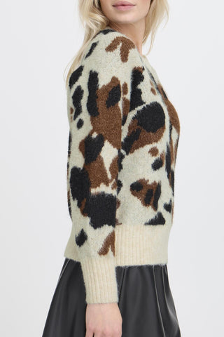 B Young Omea Cow Print Jumper