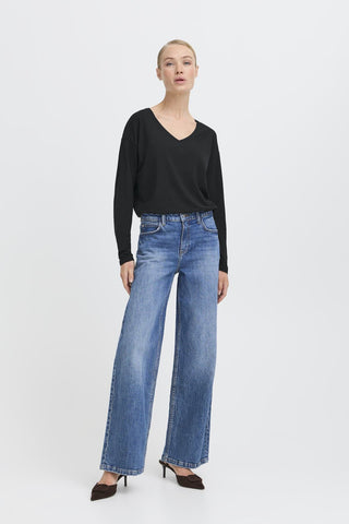 b.young Pamila Long Sleeve V-Neck T-shirt