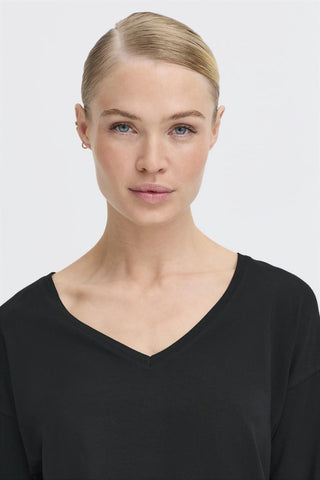b.young Pamila Long Sleeve V-Neck T-shirt
