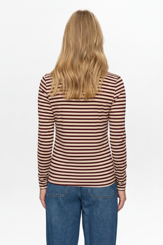 Back Shot — Burgundy & Beige Stripe