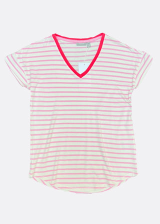 Fransa Feporsi Striped V Neck T-Shirt