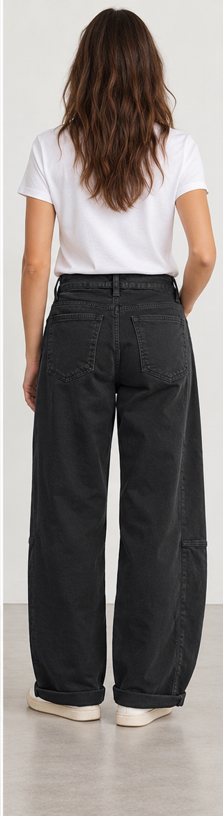 Sasa Barrel Leg Cotton Twill Jeans
